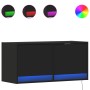 Wall-mounted TV stand with LED lights black 80x31x35 cm by , TV Furniture - Ref: Foro24-852356, Price: 70,18 €, Discount: %