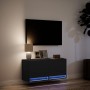 Wall-mounted TV stand with LED lights black 80x31x35 cm by , TV Furniture - Ref: Foro24-852356, Price: 70,18 €, Discount: %