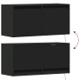 Wall-mounted TV stand with LED lights black 80x31x35 cm by , TV Furniture - Ref: Foro24-852356, Price: 70,18 €, Discount: %