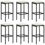 Kitchen stools with cushions 6 pcs black synthetic rattan by vidaXL, Kitchen stools - Ref: Foro24-313449, Price: 190,99 €, Di...