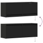 Wall-mounted TV stand with LED lights black 100x31x35 cm by , TV Furniture - Ref: Foro24-852363, Price: 78,15 €, Discount: %