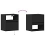 Wall-mounted bedside tables with LED lights, 2 units, black by , Nightstands - Ref: Foro24-3307978, Price: 102,03 €, Discount: %