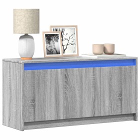 TV stand with LED in gray Sonoma engineered wood 100x34x50 cm by , TV Furniture - Ref: Foro24-852213, Price: 89,99 €, Discoun...