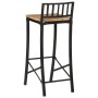 High table set and 7 solid mango wood and metal stools by , Furniture sets for kitchens and dining rooms - Ref: Foro24-321640...