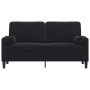 Sofá de 2 plazas con cojines terciopelo negro 140 cm de , Sofás - Ref: Foro24-3278224, Precio: 290,04 €, Descuento: %