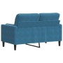 Zweiplätziges Sofa mit blauen Samtkissen, 120 cm. von , Sofas - Ref: Foro24-3278218, Preis: 226,99 €, Rabatt: %