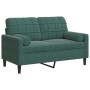 Zweiplätziges Sofa mit dunkelgrünen Samtkissen, 120 cm. von , Sofas - Ref: Foro24-3278211, Preis: 226,85 €, Rabatt: %