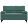 Zweiplätziges Sofa mit dunkelgrünen Samtkissen, 120 cm. von , Sofas - Ref: Foro24-3278211, Preis: 226,85 €, Rabatt: %