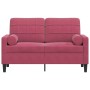 Zweiplätziges Sofa mit roten Samtkissen, 120 cm. von , Sofas - Ref: Foro24-3278213, Preis: 223,22 €, Rabatt: %