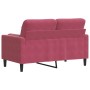 Zweiplätziges Sofa mit roten Samtkissen, 120 cm. von , Sofas - Ref: Foro24-3278213, Preis: 223,22 €, Rabatt: %