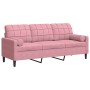 Sofá de 3 plazas con cojines terciopelo rosa 180 cm de , Sofás - Ref: Foro24-3278232, Precio: 303,24 €, Descuento: %