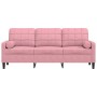 Sofá de 3 plazas con cojines terciopelo rosa 180 cm de , Sofás - Ref: Foro24-3278232, Precio: 303,24 €, Descuento: %