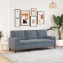 3-seater sofa with dark gray velvet cushions, 180 cm by , Sofas - Ref: Foro24-3278230, Price: 283,45 €, Discount: %