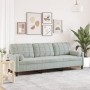 3-seater sofa with light gray velvet cushions 210 cm by , Sofas - Ref: Foro24-3278239, Price: 321,94 €, Discount: %