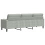 3-seater sofa with light gray velvet cushions 210 cm by , Sofas - Ref: Foro24-3278239, Price: 321,94 €, Discount: %