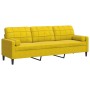 Sofá de 3 plazas con cojines terciopelo amarillo 210 cm de , Sofás - Ref: Foro24-3278245, Precio: 271,12 €, Descuento: %