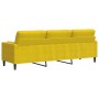 Sofá de 3 plazas con cojines terciopelo amarillo 210 cm de , Sofás - Ref: Foro24-3278245, Precio: 271,12 €, Descuento: %