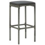 Kitchen stools with cushions 6 units gray synthetic rattan by vidaXL, Kitchen stools - Ref: Foro24-313450, Price: 180,68 €, D...