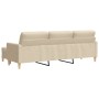 Dreisitzer-Sofa mit Hocker aus cremefarbenem Stoff, 210 cm. von , Sofas - Ref: Foro24-3278251, Preis: 395,13 €, Rabatt: %