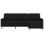 Sofá de 3 plazas con taburete de tela negro 210 cm de , Sofás - Ref: Foro24-3278253, Precio: 367,30 €, Descuento: %