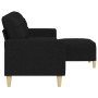 Sofá de 3 plazas con taburete de tela negro 210 cm de , Sofás - Ref: Foro24-3278253, Precio: 358,92 €, Descuento: %