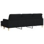 3-seater sofa with black fabric ottoman 210 cm by , Sofas - Ref: Foro24-3278253, Price: 367,30 €, Discount: %