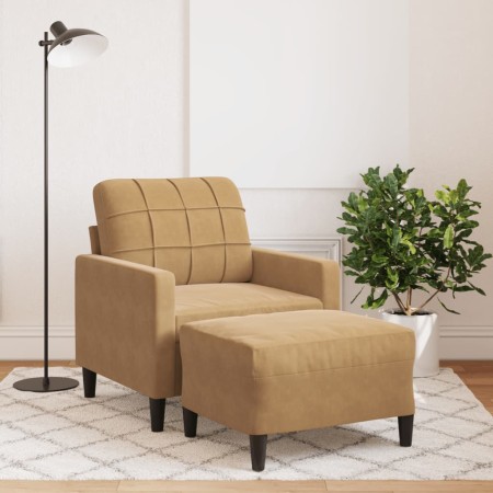 Armchair with brown velvet footstool 60 cm by , Sofas - Ref: Foro24-3278264, Price: 201,32 €, Discount: %