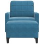 Armchair with blue velvet footstool 60 cm by , Sofas - Ref: Foro24-3278266, Price: 191,85 €, Discount: %