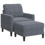 Dark gray velvet armchair with footstool, 60 cm. by , Sofas - Ref: Foro24-3278258, Price: 214,75 €, Discount: %