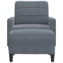 Dark gray velvet armchair with footstool, 60 cm. by , Sofas - Ref: Foro24-3278258, Price: 214,75 €, Discount: %