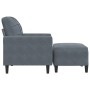 Dark gray velvet armchair with footstool, 60 cm. by , Sofas - Ref: Foro24-3278258, Price: 214,75 €, Discount: %