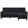 Sofá de 3 plazas con taburete de terciopelo negro 180 cm de , Sofás - Ref: Foro24-3278272, Precio: 431,18 €, Descuento: %