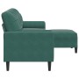 Sofá de 3 plazas con taburete de terciopelo verde oscuro 210 cm de , Sofás - Ref: Foro24-3278279, Precio: 351,88 €, Descuento: %