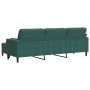 Sofá de 3 plazas con taburete de terciopelo verde oscuro 210 cm de , Sofás - Ref: Foro24-3278279, Precio: 351,88 €, Descuento: %