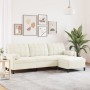 3-seater sofa with cream velvet ottoman 210 cm by , Sofas - Ref: Foro24-3278285, Price: 354,53 €, Discount: %