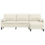 Dreisitzer-Sofa mit cremefarbenem Samt-Hocker, 210 cm. von , Sofas - Ref: Foro24-3278285, Preis: 354,53 €, Rabatt: %