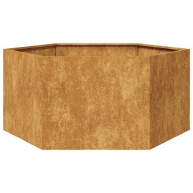 Hexagonal planter made of rusted steel, 104x90x45 cm by , Pots and planters - Ref: Foro24-851135, Price: 70,69 €, Discount: %