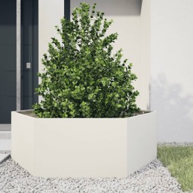 Hexagonal white steel planter 138x120x45 cm by , Pots and planters - Ref: Foro24-851137, Price: 93,99 €, Discount: %