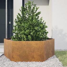 Hexagonal rusty steel planter 138x120x45 cm by , Pots and planters - Ref: Foro24-851142, Price: 84,32 €, Discount: %