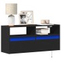 Wall-mounted TV stand with LED lights black 100x31x45 cm by , TV Furniture - Ref: Foro24-852335, Price: 83,99 €, Discount: %