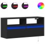 Wall-mounted TV stand with LED lights black 100x31x45 cm by , TV Furniture - Ref: Foro24-852335, Price: 83,78 €, Discount: %