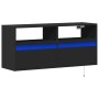 Wall-mounted TV stand with LED lights black 100x31x45 cm by , TV Furniture - Ref: Foro24-852335, Price: 83,78 €, Discount: %