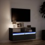 Wall-mounted TV stand with LED lights black 100x31x45 cm by , TV Furniture - Ref: Foro24-852335, Price: 83,78 €, Discount: %