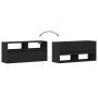 Wall-mounted TV stand with LED lights black 100x31x45 cm by , TV Furniture - Ref: Foro24-852335, Price: 83,78 €, Discount: %