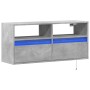 Wall-mounted TV stand with LED lights in concrete gray, 100x31x45 cm. by , TV Furniture - Ref: Foro24-852337, Price: 81,23 €,...