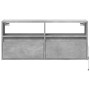 Wall-mounted TV stand with LED lights in concrete gray, 100x31x45 cm. by , TV Furniture - Ref: Foro24-852337, Price: 81,23 €,...