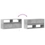 Wall-mounted TV stand with LED lights in concrete gray, 100x31x45 cm. by , TV Furniture - Ref: Foro24-852337, Price: 81,23 €,...