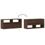 Mueble de TV de pared con luces LED marrón roble 100x31x45 cm de , Muebles TV - Ref: Foro24-852340, Precio: 83,99 €, Descuent...