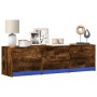 LED TV stand in smoked oak engineered wood 140x34x40 cm by , TV Furniture - Ref: Foro24-852247, Price: 97,15 €, Discount: %