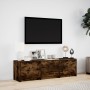 Mueble de TV LED madera ingeniería roble ahumado 140x34x40 cm de , Muebles TV - Ref: Foro24-852247, Precio: 96,99 €, Descuent...